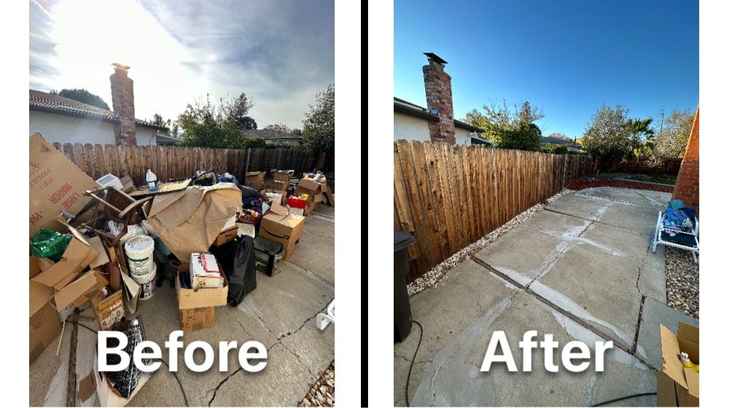 Before and after junk removal cleanup